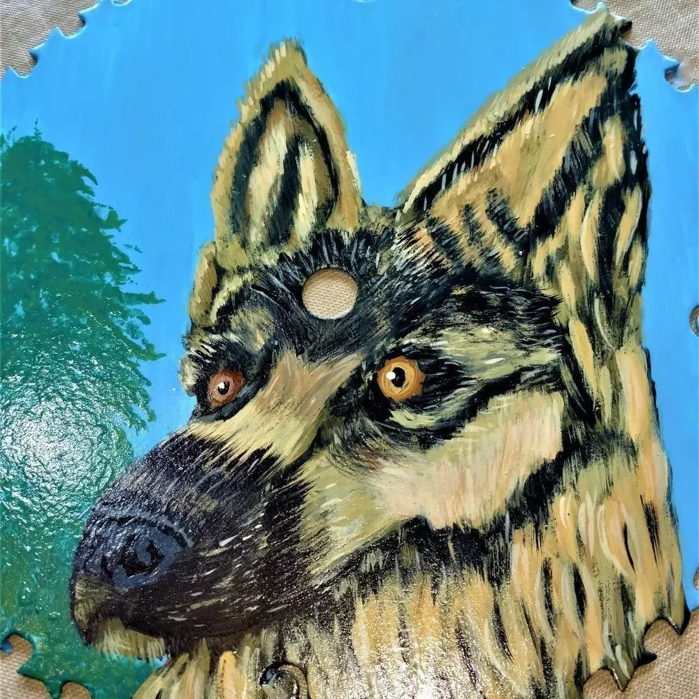 Hand Crafted German Shepherd Dog Painting On 10